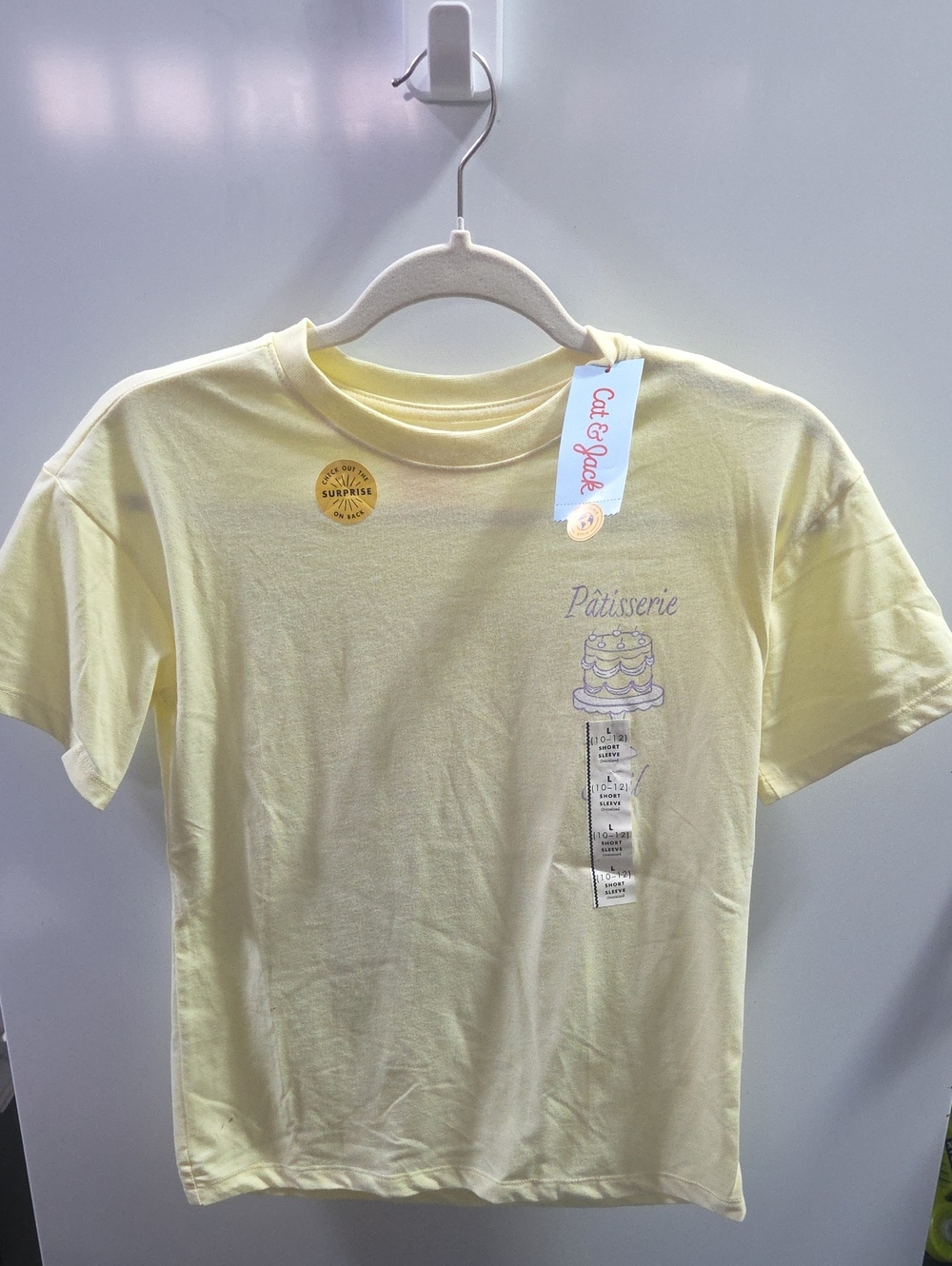 Cat & Jack Girls Patisserie Soleil Graphic T-Shirt Yellow Size L 10/12 NWT